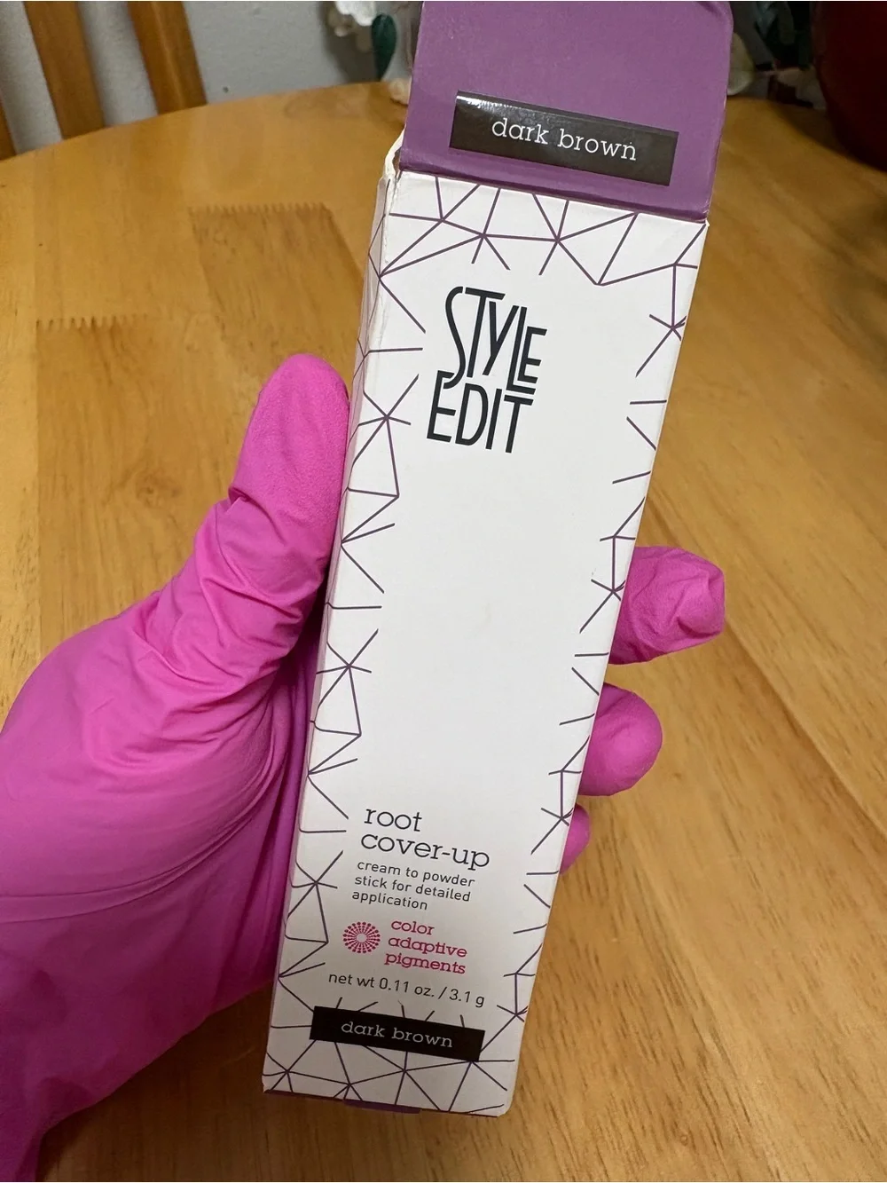 Style Edit Root Cover Up,Cream to Powder Stick DARK BROWN, full Sz 0.12oz, BNIB